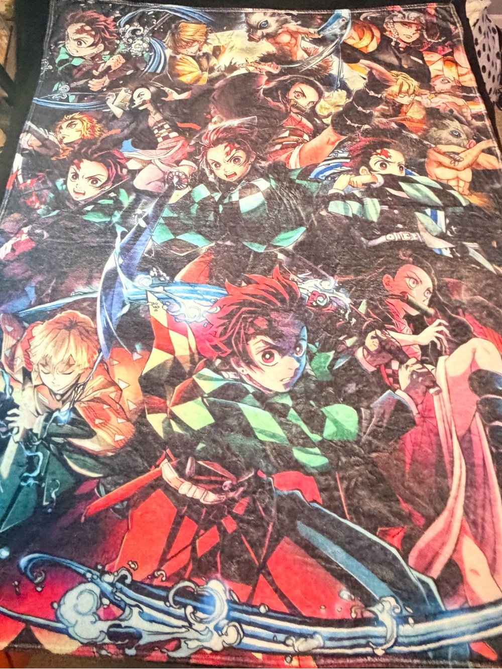 Anime (Demon Slayer) Throw Blanket w/ Pillow Cover